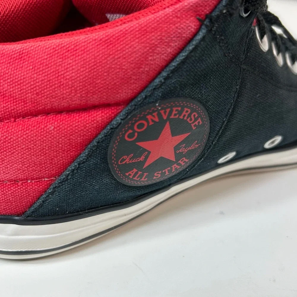 Converse Chuck Taylor All Star Axle Mid Black Red Junior Sneaker 663886F Size 6Y